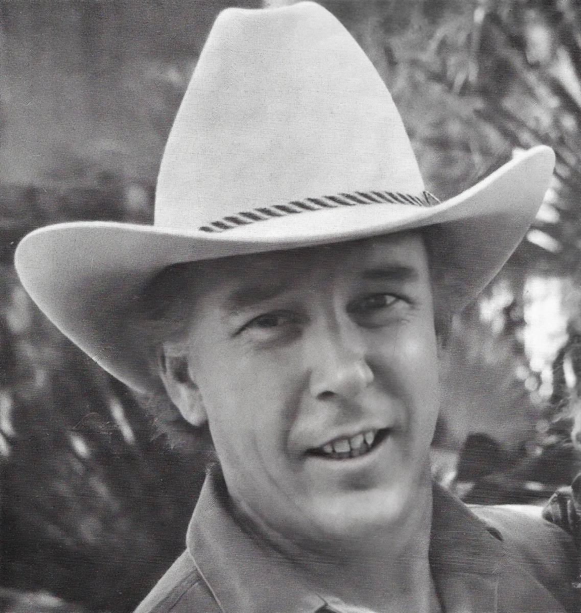 Portrait of Steve Walker in his cowboy hat, smiling